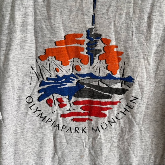 Vintage Adidas Olympiapark Munchen T-shirt Size Large Olympics Germany - Picture 2 of 10